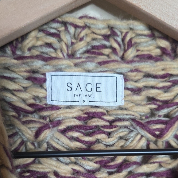 Sage The Label Sweater Chunky Knit Open Cardigan This and That Cardi Size Small - Picture 4 of 11